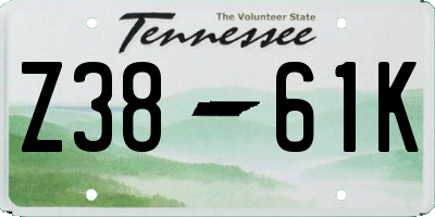 TN license plate Z3861K