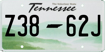 TN license plate Z3862J