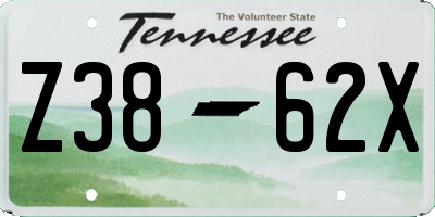 TN license plate Z3862X