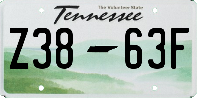 TN license plate Z3863F