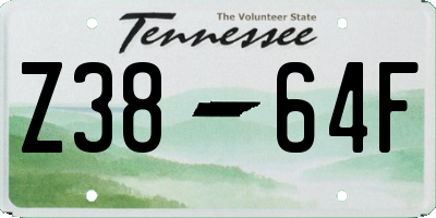 TN license plate Z3864F