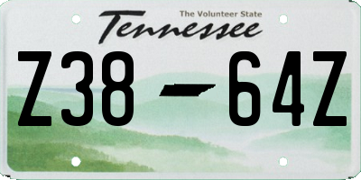 TN license plate Z3864Z