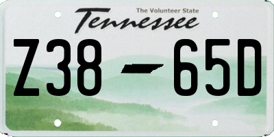 TN license plate Z3865D