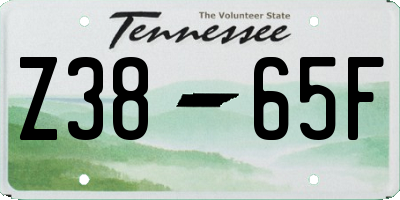 TN license plate Z3865F