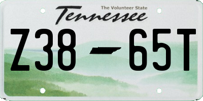 TN license plate Z3865T