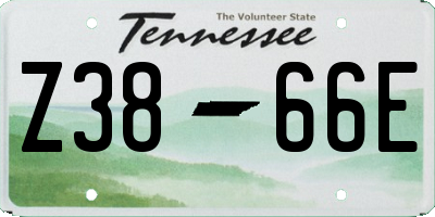 TN license plate Z3866E