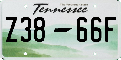 TN license plate Z3866F