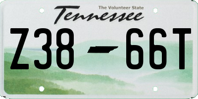 TN license plate Z3866T