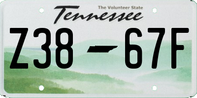 TN license plate Z3867F