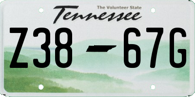 TN license plate Z3867G