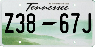 TN license plate Z3867J