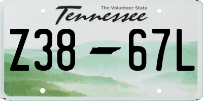 TN license plate Z3867L