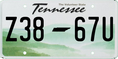 TN license plate Z3867U