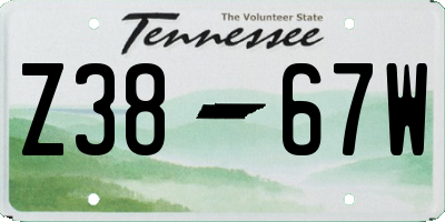 TN license plate Z3867W