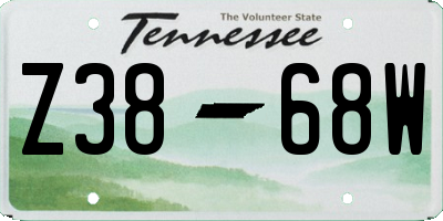 TN license plate Z3868W