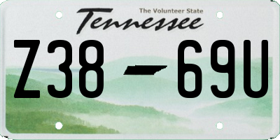 TN license plate Z3869U