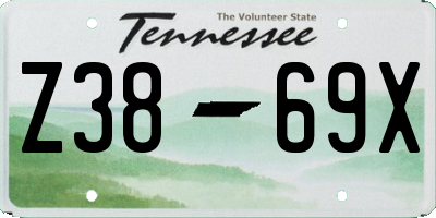 TN license plate Z3869X