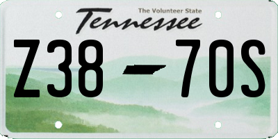 TN license plate Z3870S