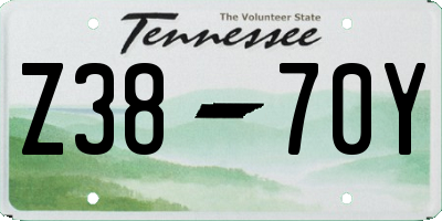 TN license plate Z3870Y