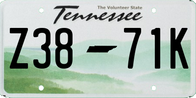 TN license plate Z3871K