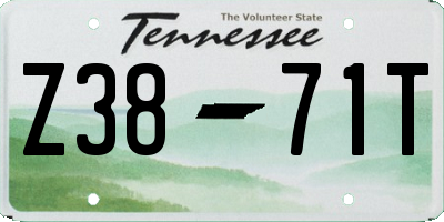 TN license plate Z3871T
