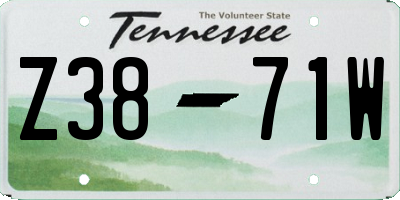 TN license plate Z3871W
