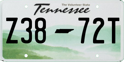 TN license plate Z3872T