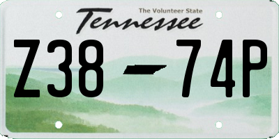 TN license plate Z3874P