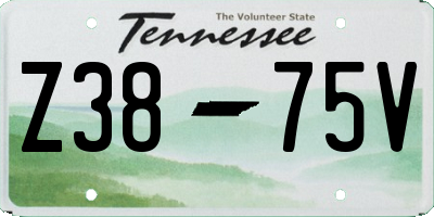 TN license plate Z3875V