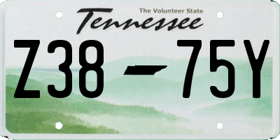 TN license plate Z3875Y
