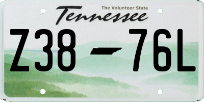 TN license plate Z3876L