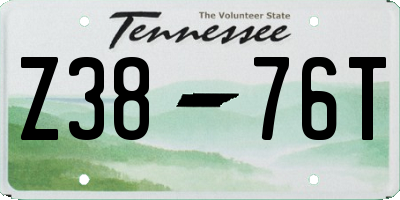 TN license plate Z3876T