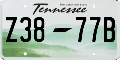 TN license plate Z3877B