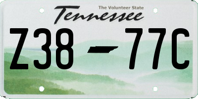 TN license plate Z3877C
