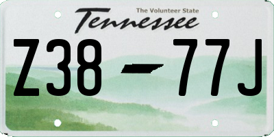 TN license plate Z3877J