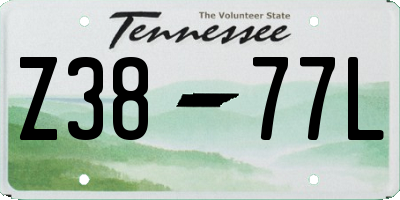 TN license plate Z3877L