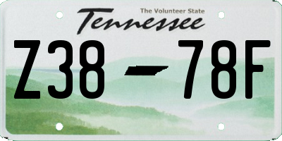TN license plate Z3878F