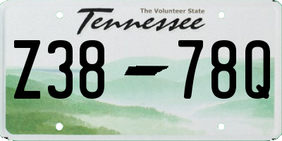 TN license plate Z3878Q