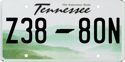 TN license plate Z3880N