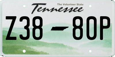 TN license plate Z3880P