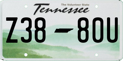 TN license plate Z3880U