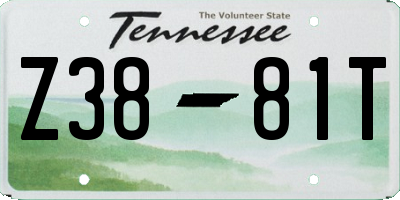 TN license plate Z3881T