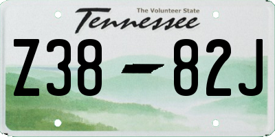 TN license plate Z3882J