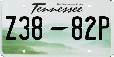 TN license plate Z3882P