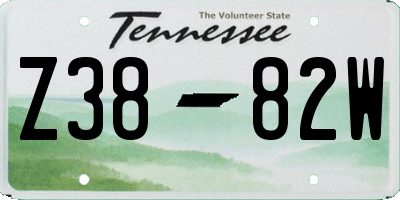 TN license plate Z3882W