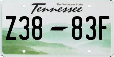 TN license plate Z3883F