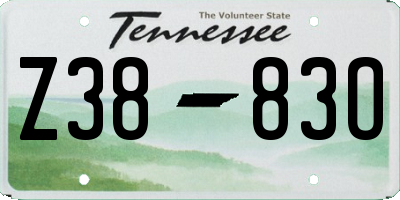 TN license plate Z3883O