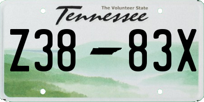 TN license plate Z3883X