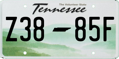 TN license plate Z3885F