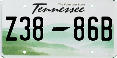 TN license plate Z3886B
